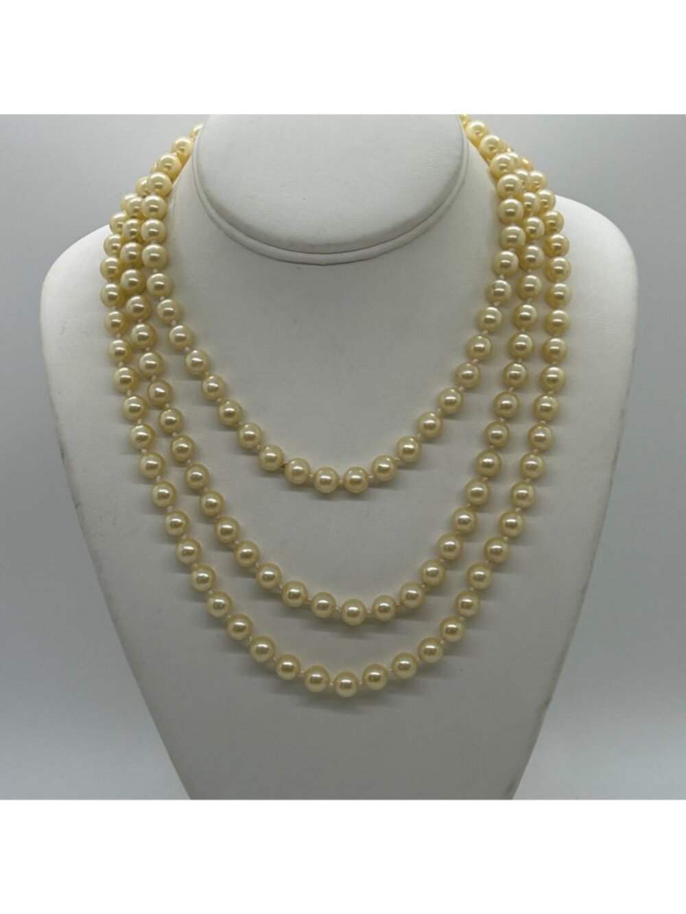 Vintage Avon Faux Pearl Multi-Strand Necklace 56" Long Elegant Flapper Length - Picture 13 of 13